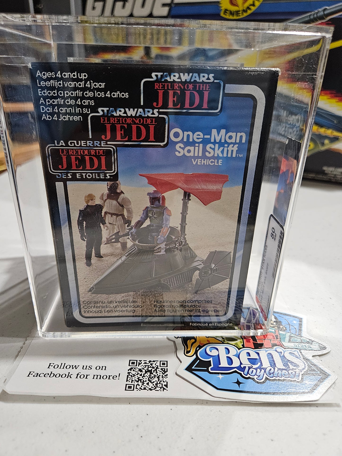 1984 Palitoy Star Wars Tri-Logo One-Man Sail Skiff AFA 80