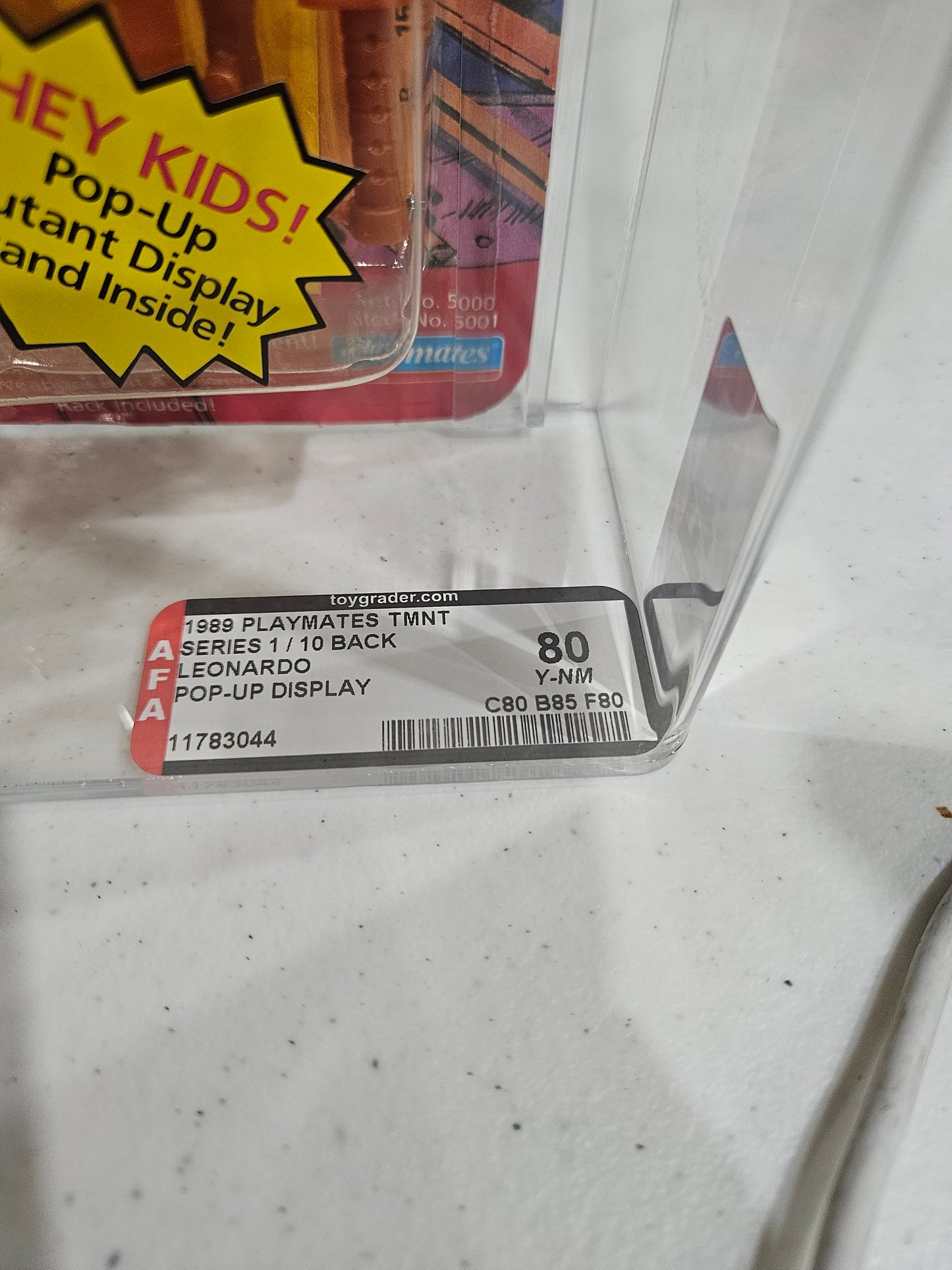1989 Playmates TMNT Leonardo AFA 80 Y-NM