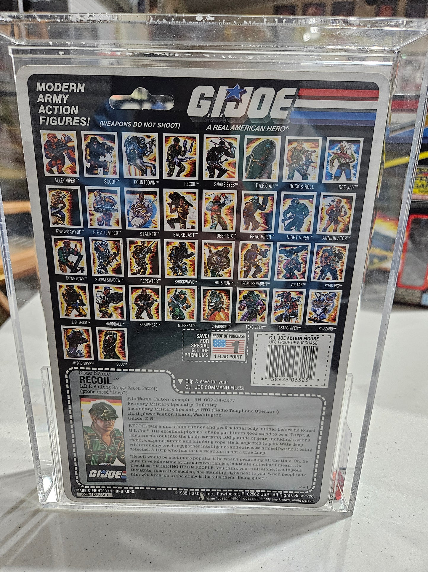 1989 Hasbro GI Joe Recoil AFA 85 Y-NM+