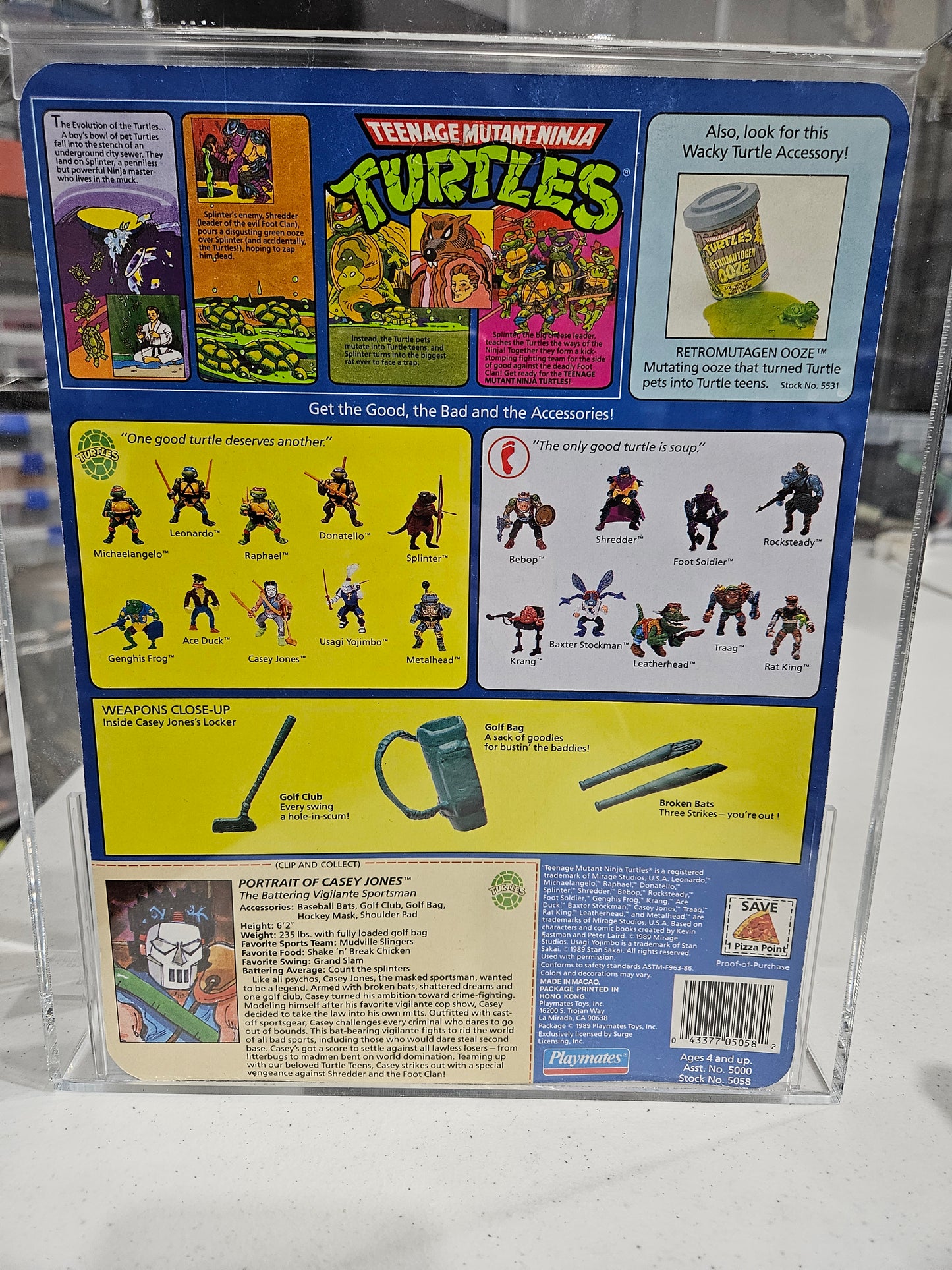 1989 Playmates TMNT Casey Jones AFA 85 NM+