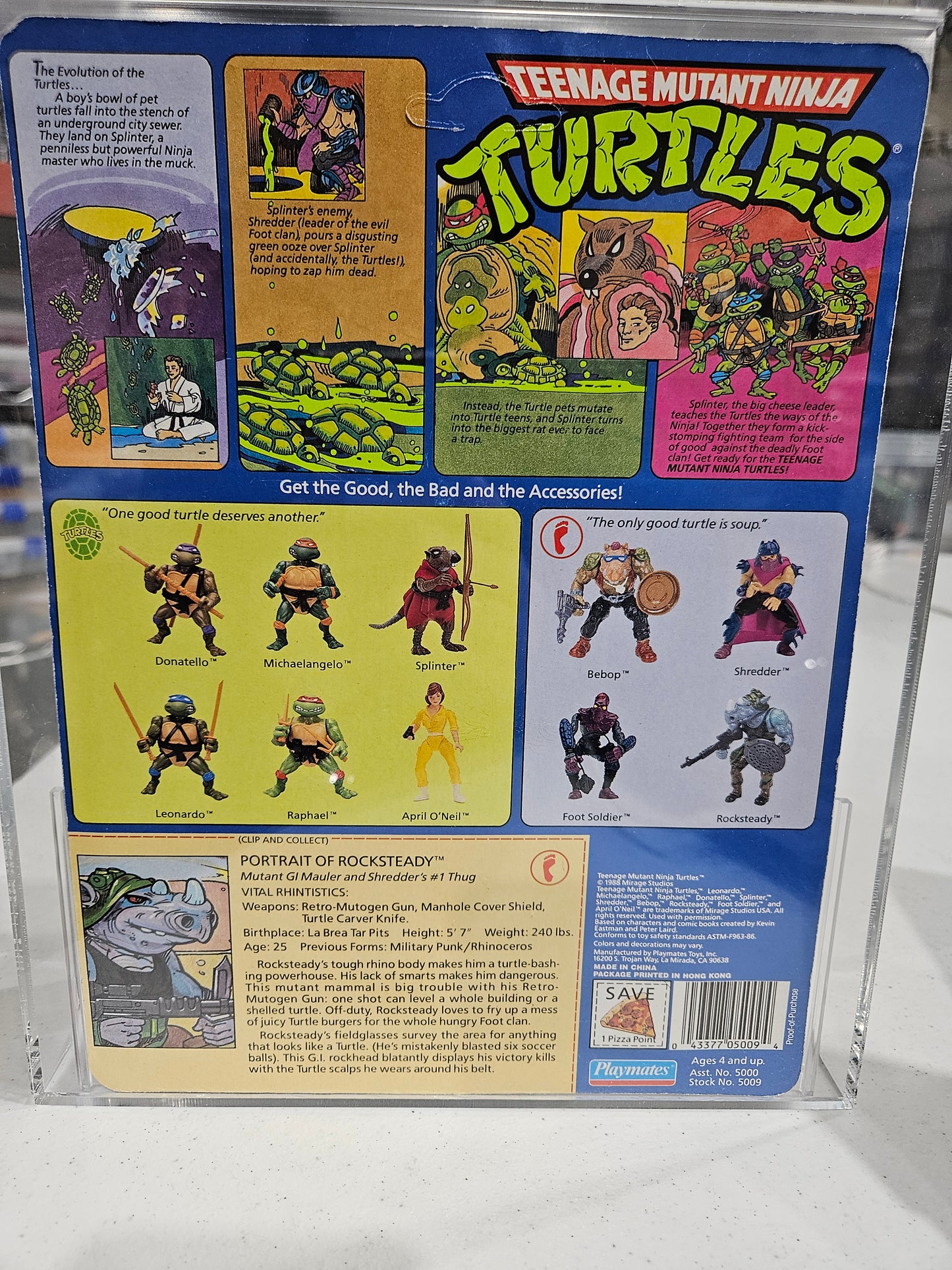 1988 Playmates TMNT Rocksteady AFA 80+ NM