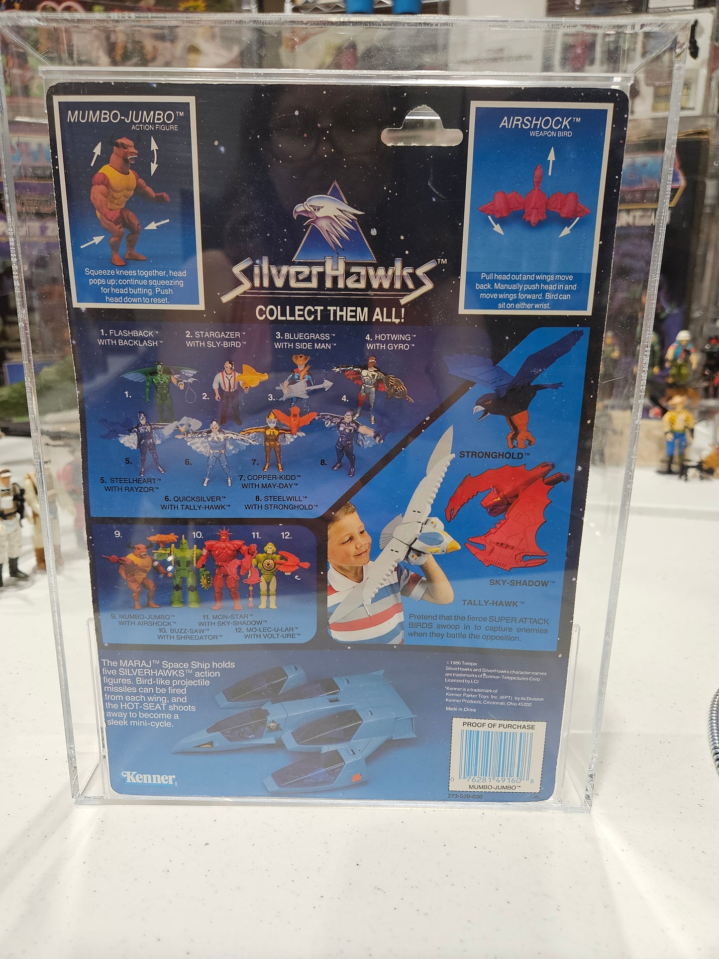 1987 Kenner Silverhawks Mumbo-Jumbo w Airshock AFA 80