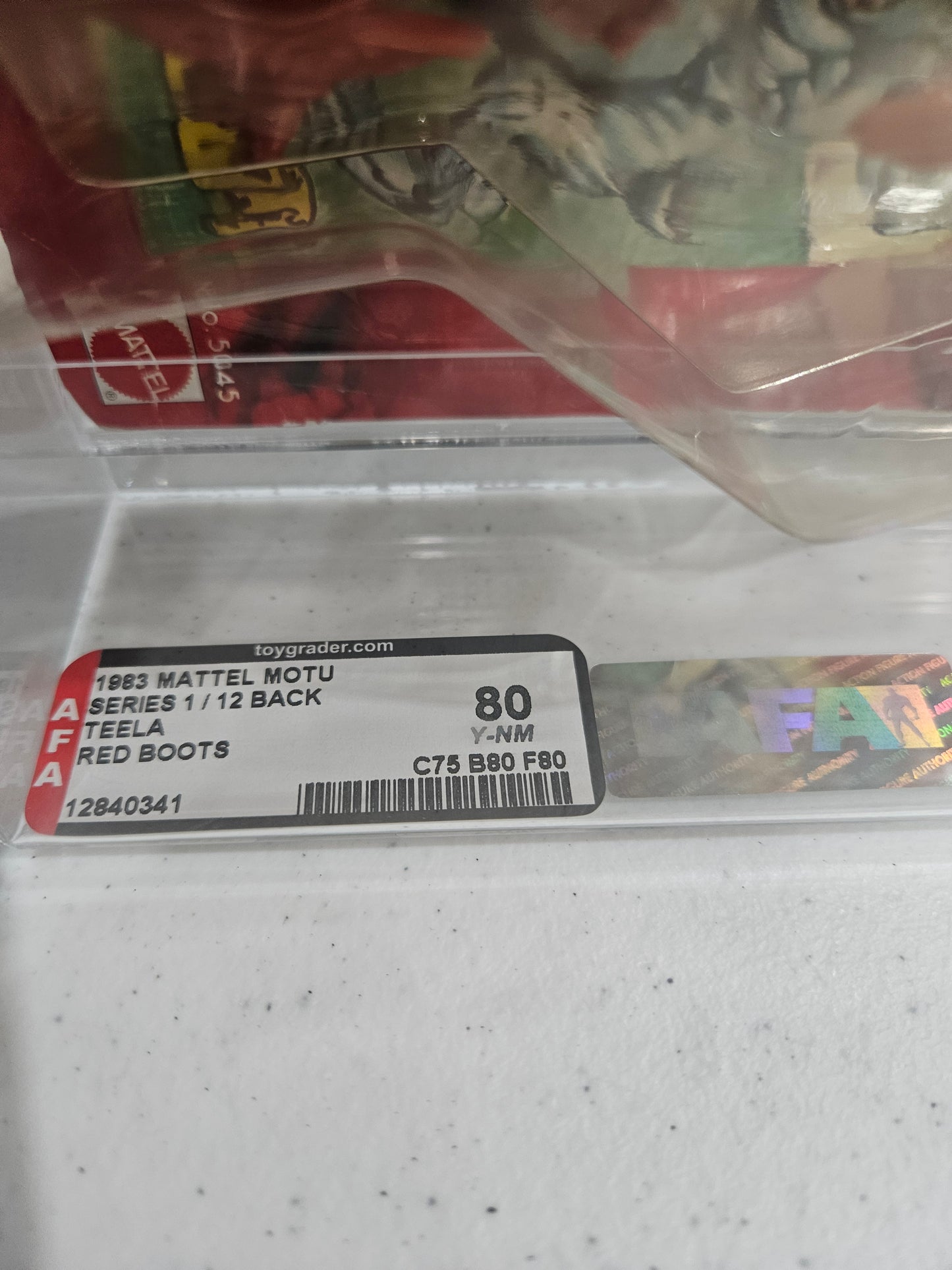 l983 MOTU Teela Red Boots AFA 80 Y-NM