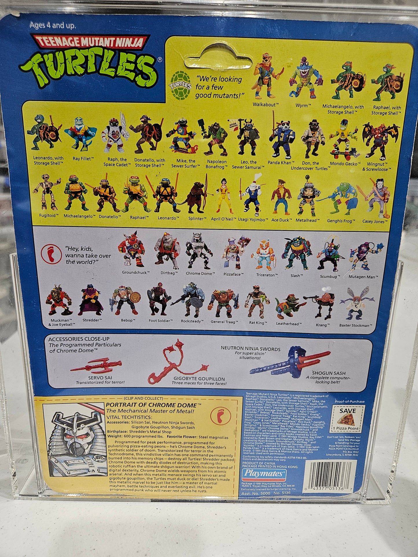 1991 Playmates TMNT Chrome Dome CAS 80