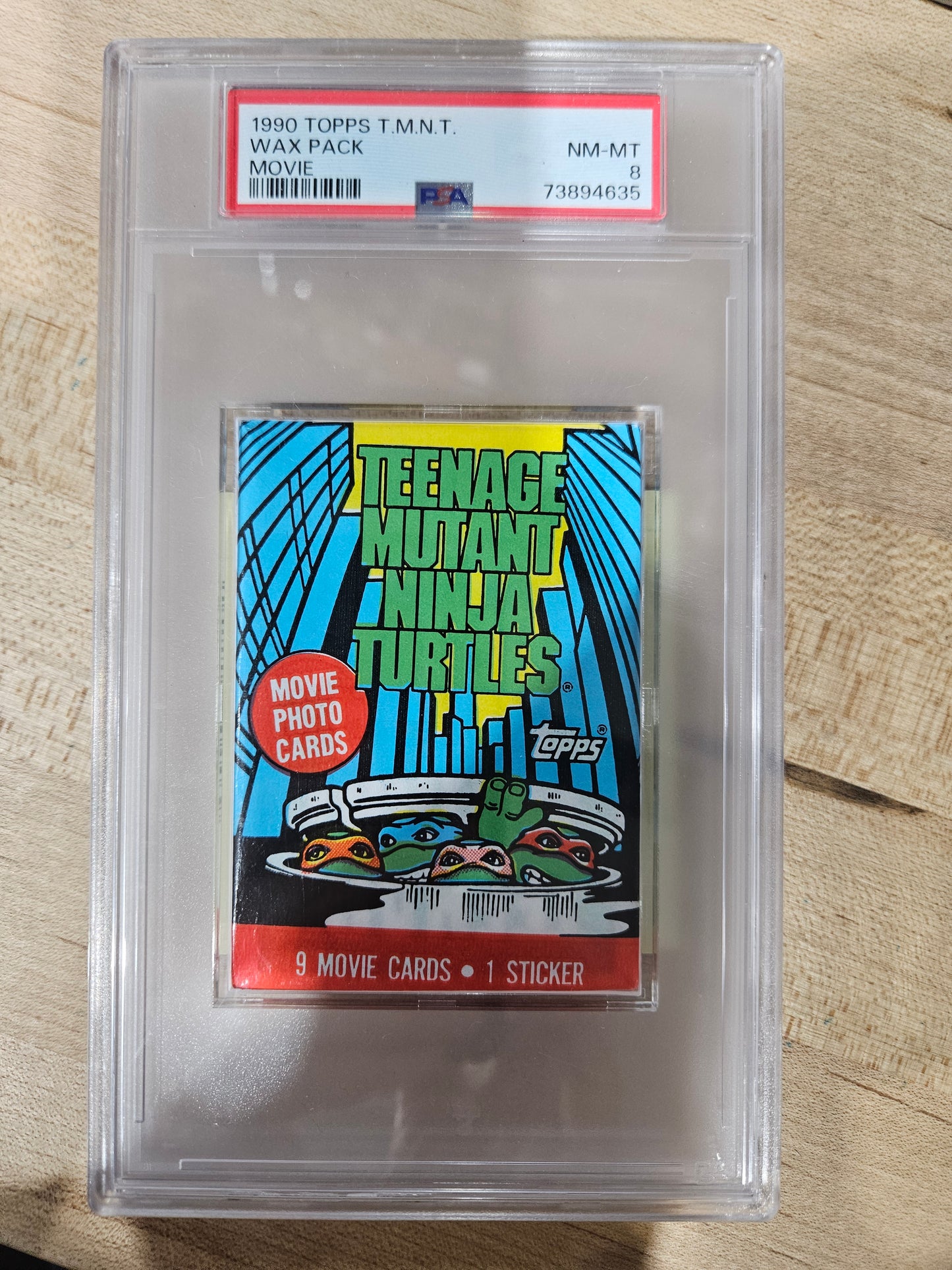 1990 Topps TMNT Wax Pack PSA NM-MT 8