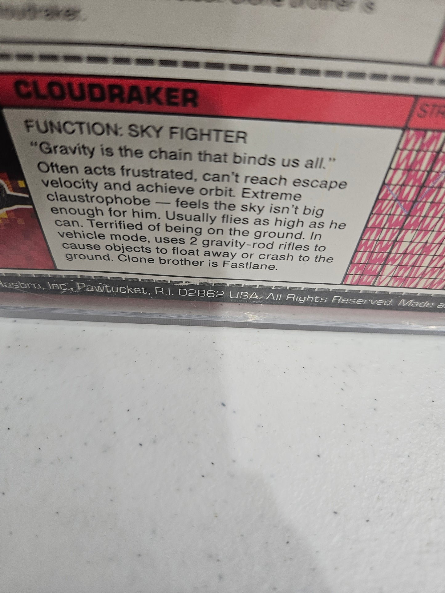 1987 Hasbro Transformers Fastlane Cloudraker AFA 85 Y-NM+