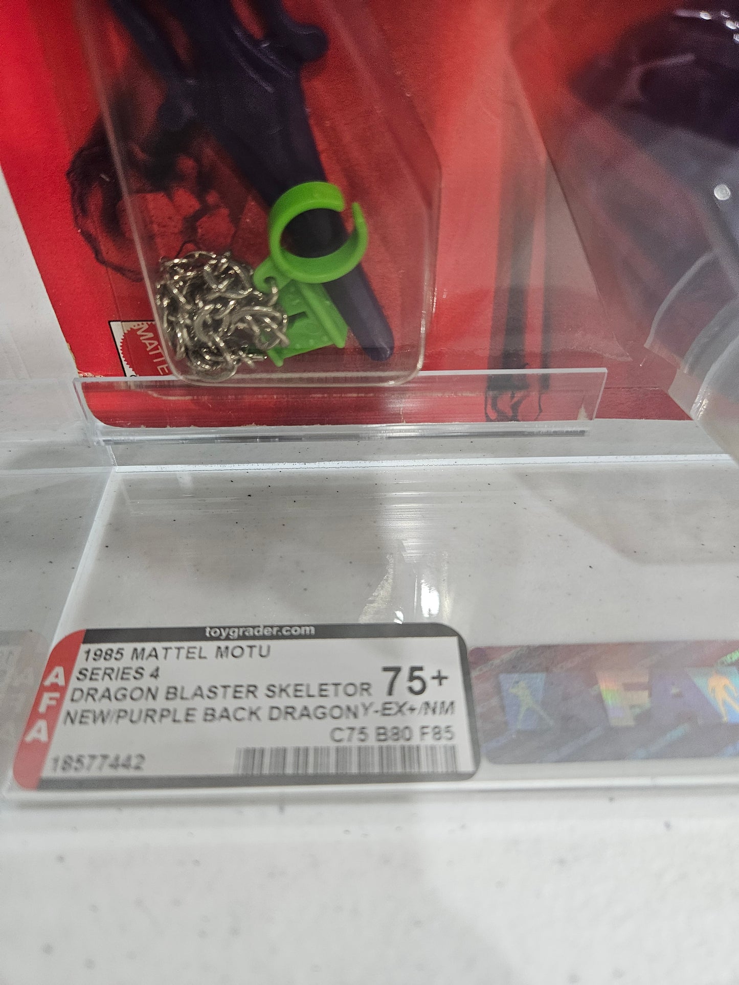 1985 Mattel MOTU Dragon Blaster Skeletor AFA 75+ Y-EX+/NM