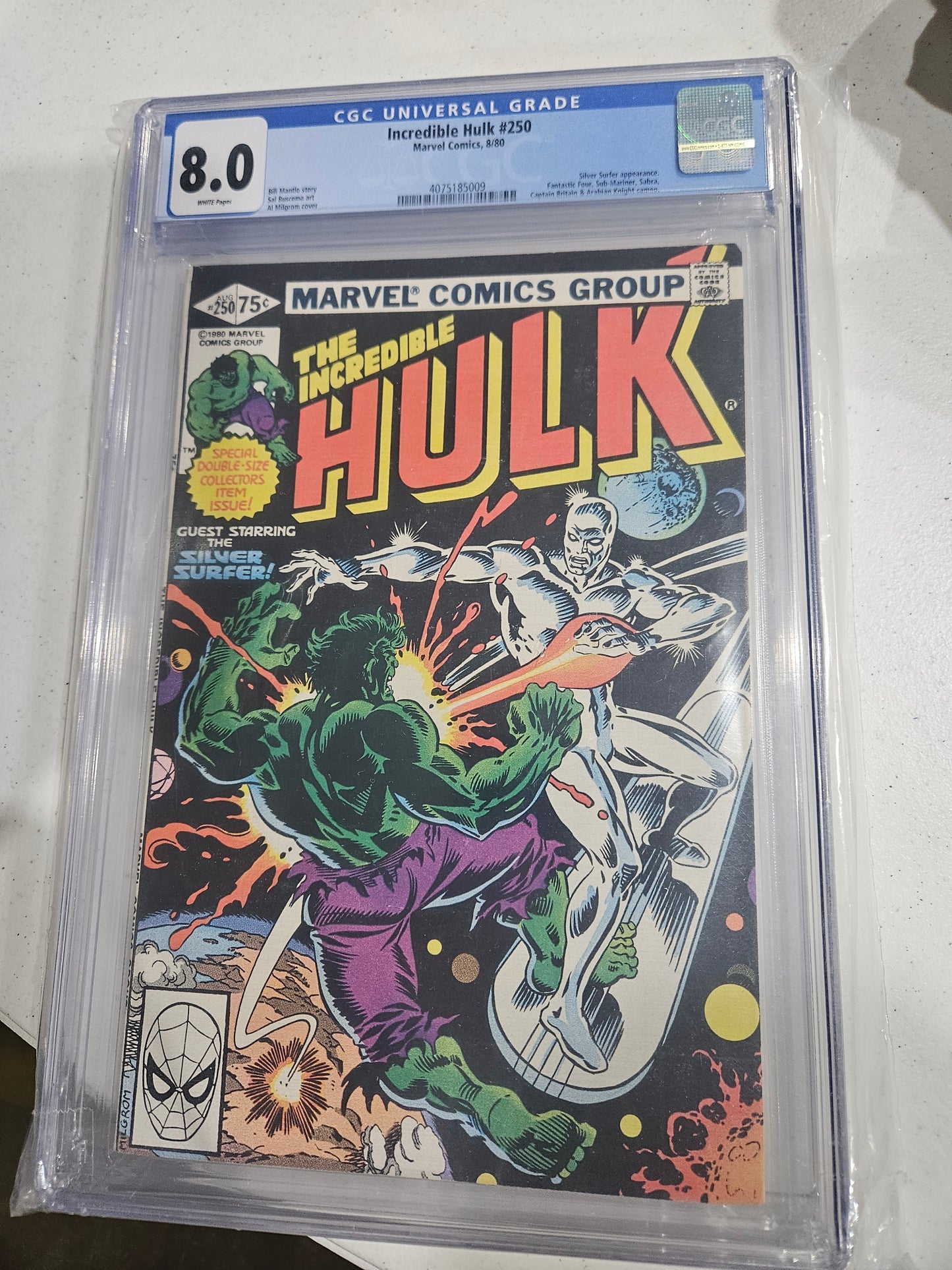 1980 Marvel The Incredible Hulk #250 CGC 8.0