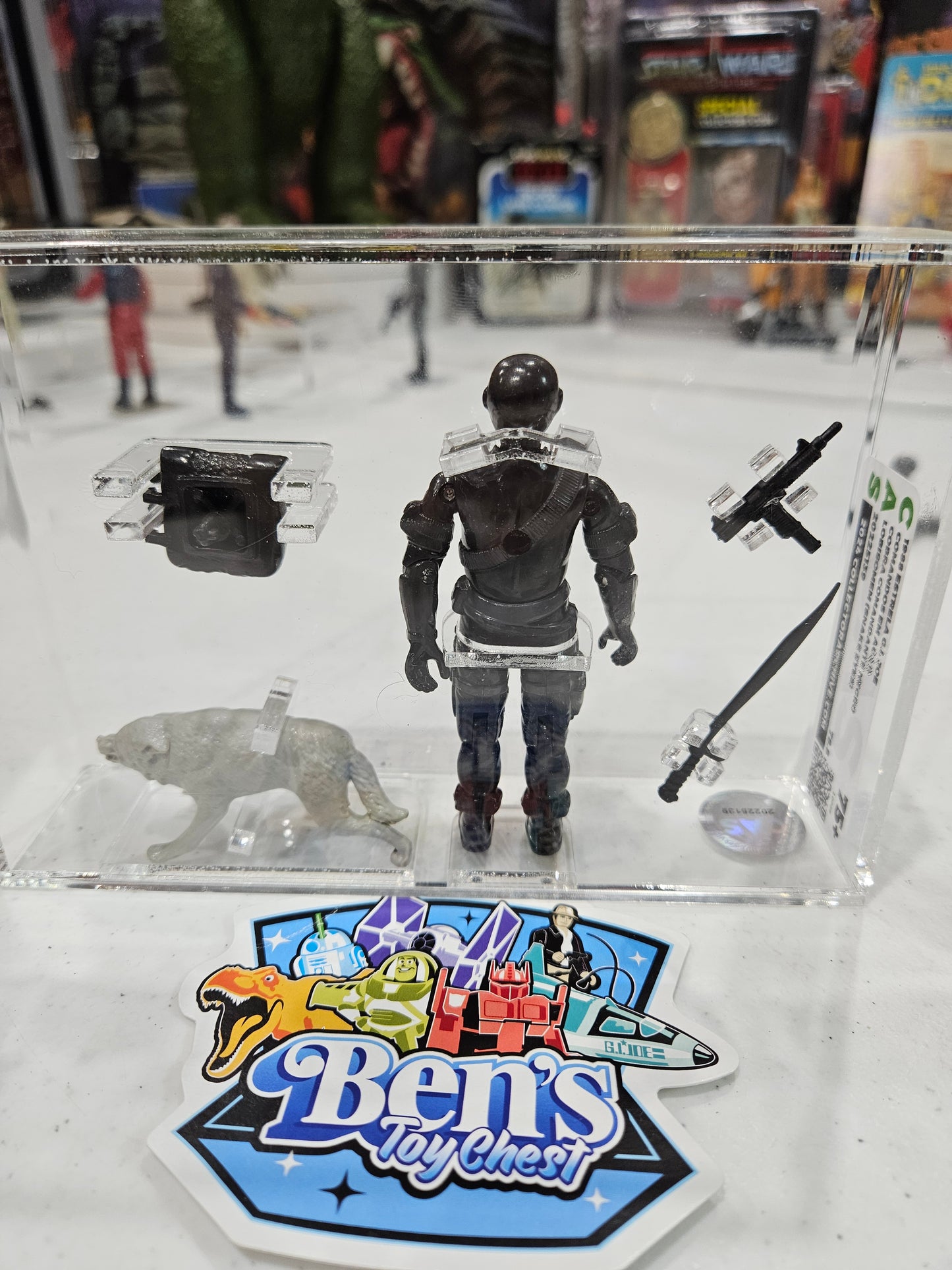 1988 Estrela GI Joe Cobra Comamdante Negro Snake Eyes CAS 75+