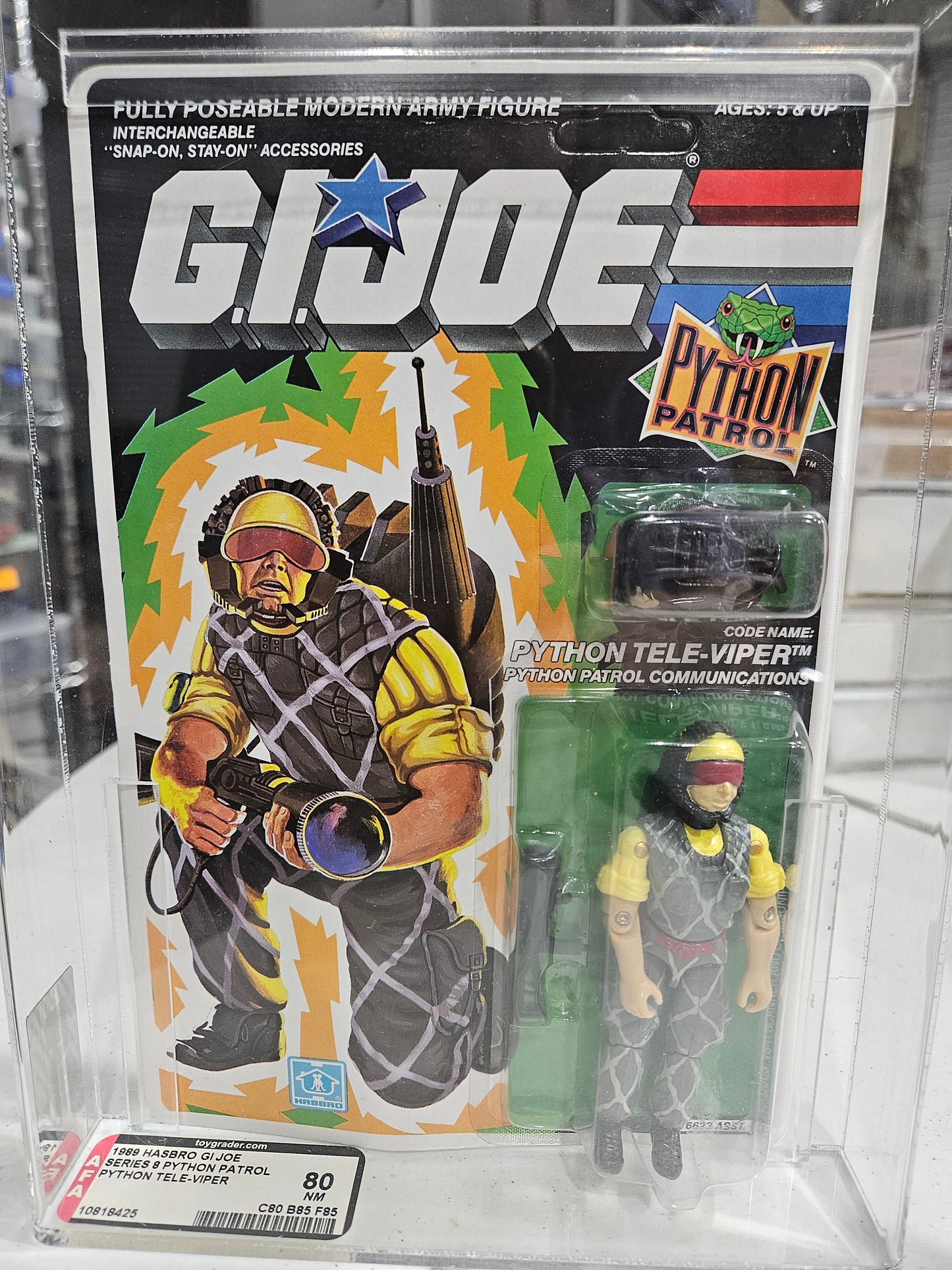 1989 Hasbro GI Joe Python Tele-Viper AFA 80 NM