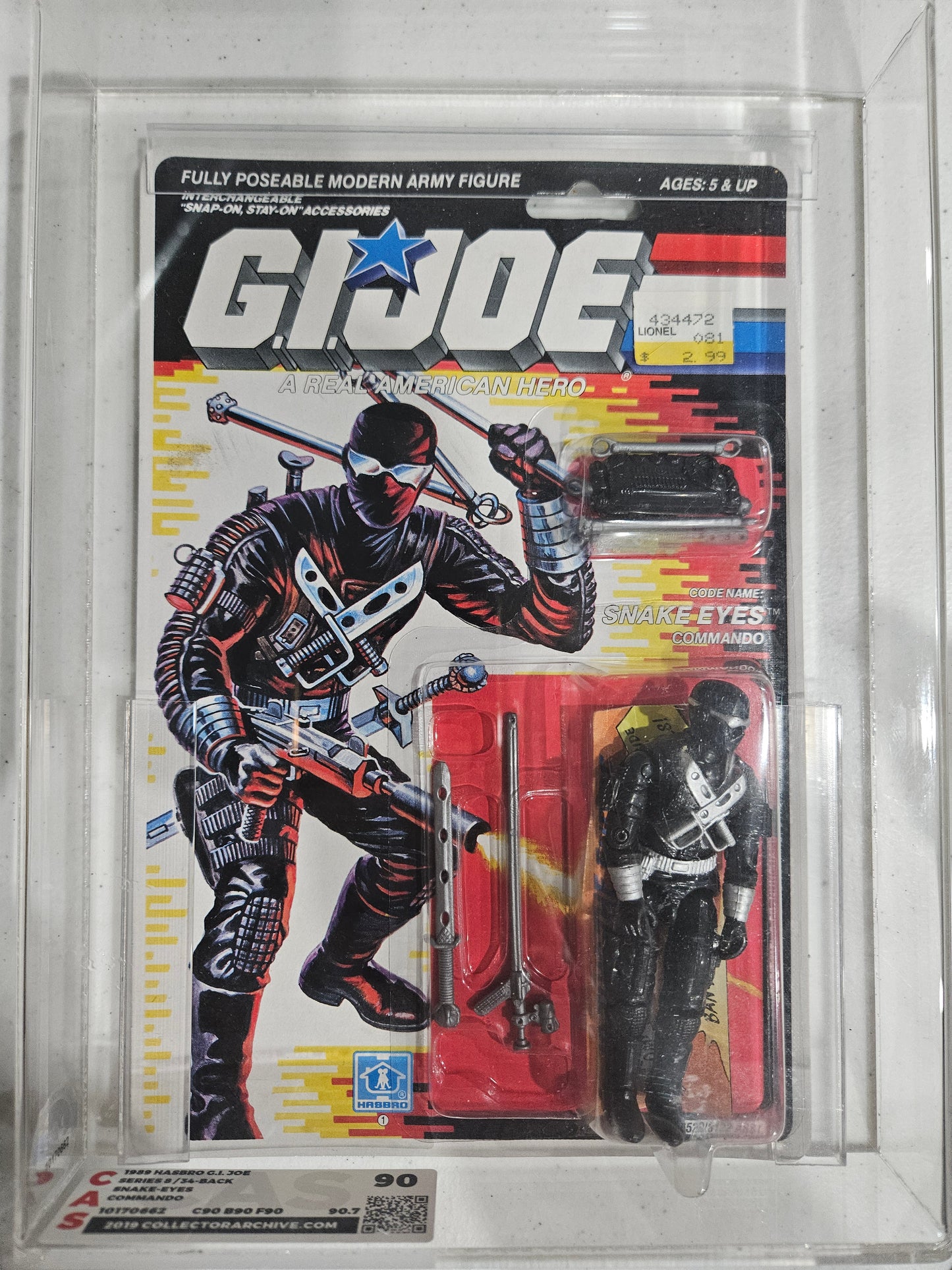 1989 Hasbro GI Joe Snake Eyes CAS 90