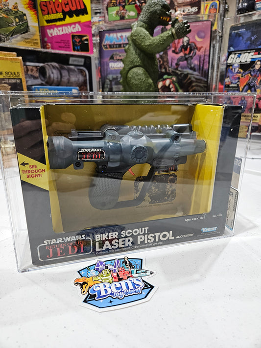 1984 Kenner Star Wars ROTJ Biker Scout Laser Pistol AFA 80