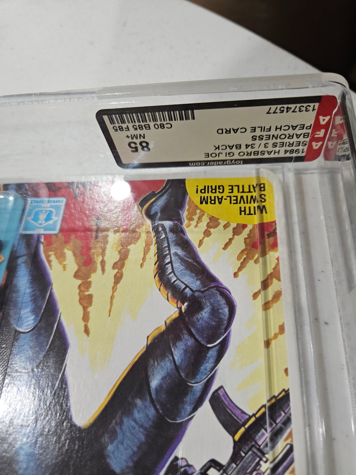 1984 Hasbro GI Joe Baroness Peach Fire Card AFA 85 NM+