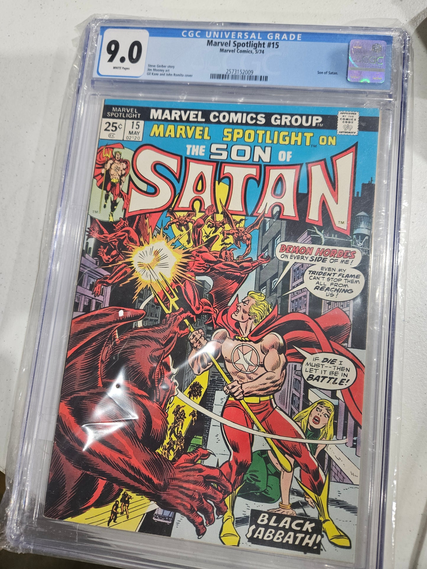 1974 Marvel Spotlight #15 Son of Satan CGC 9.0