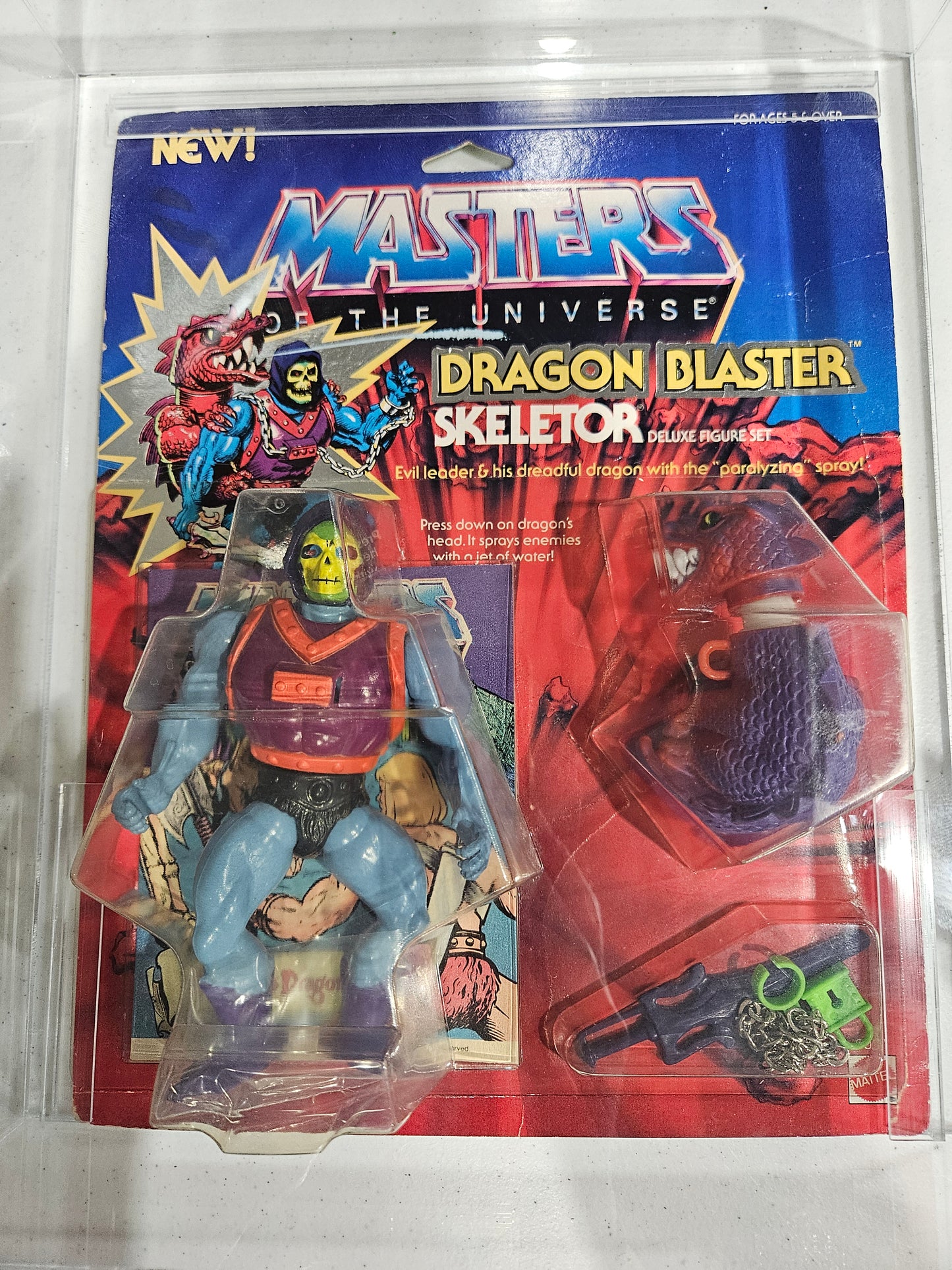 1985 Mattel MOTU Dragon Blaster Skeletor AFA 75+ Y-EX+/NM