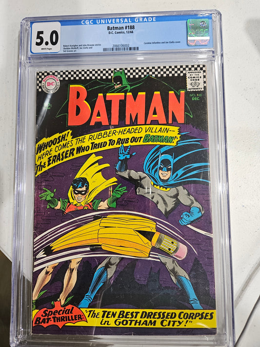 1966 DC Batman #188 CGC 5.0