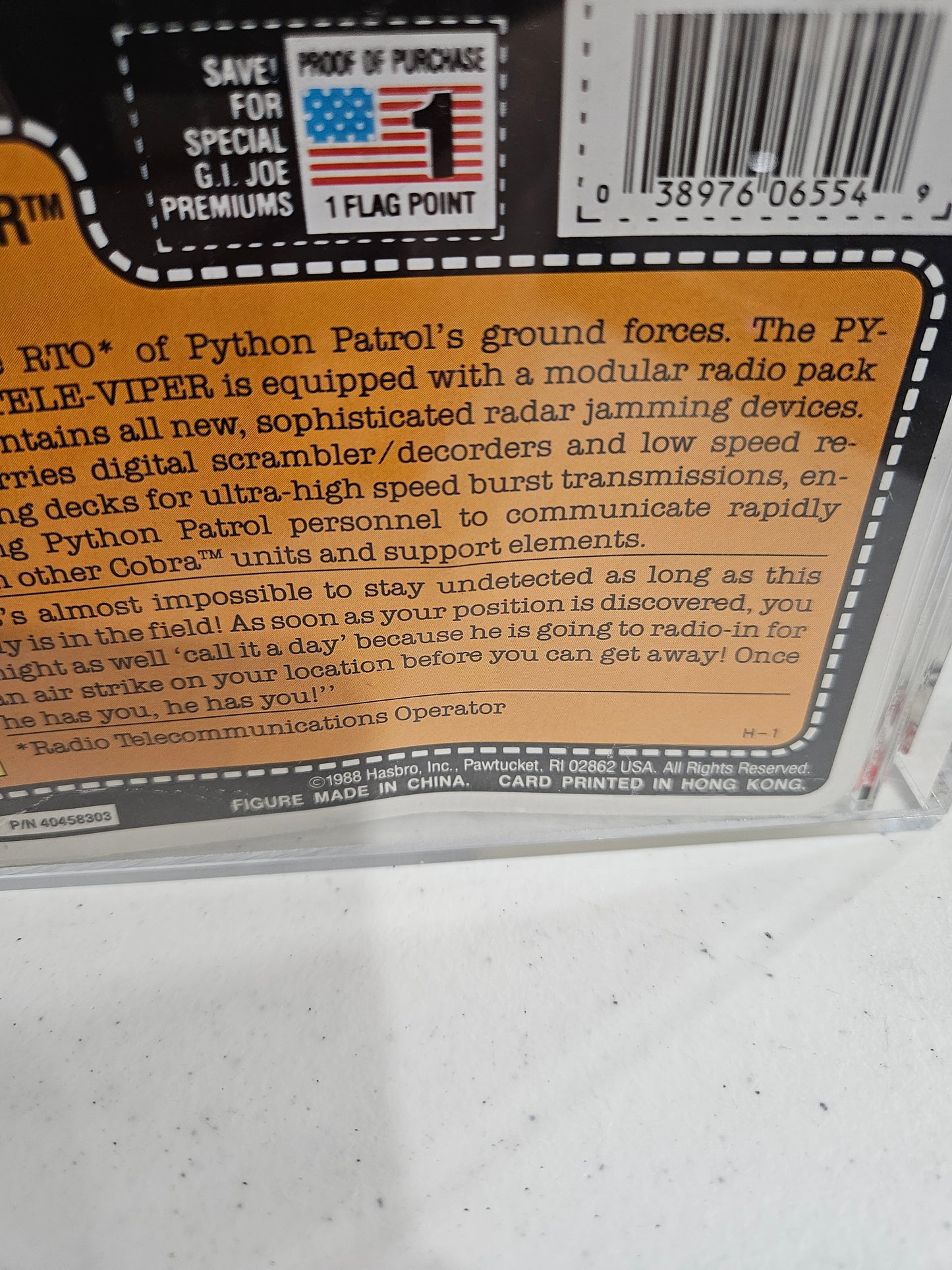 1989 Hasbro GI Joe Python Tele-Viper AFA 80 NM