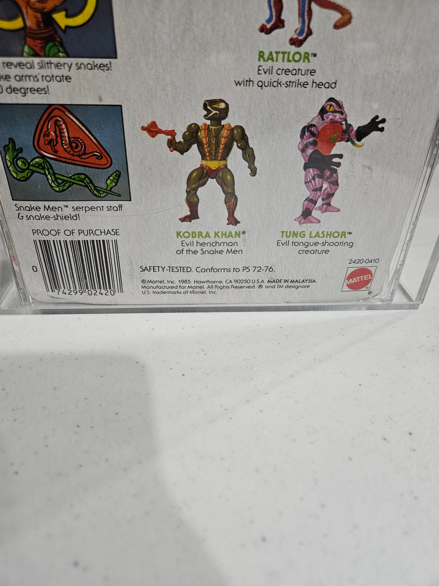 1986 Mattel MOTU King Hiss AFA 80NM