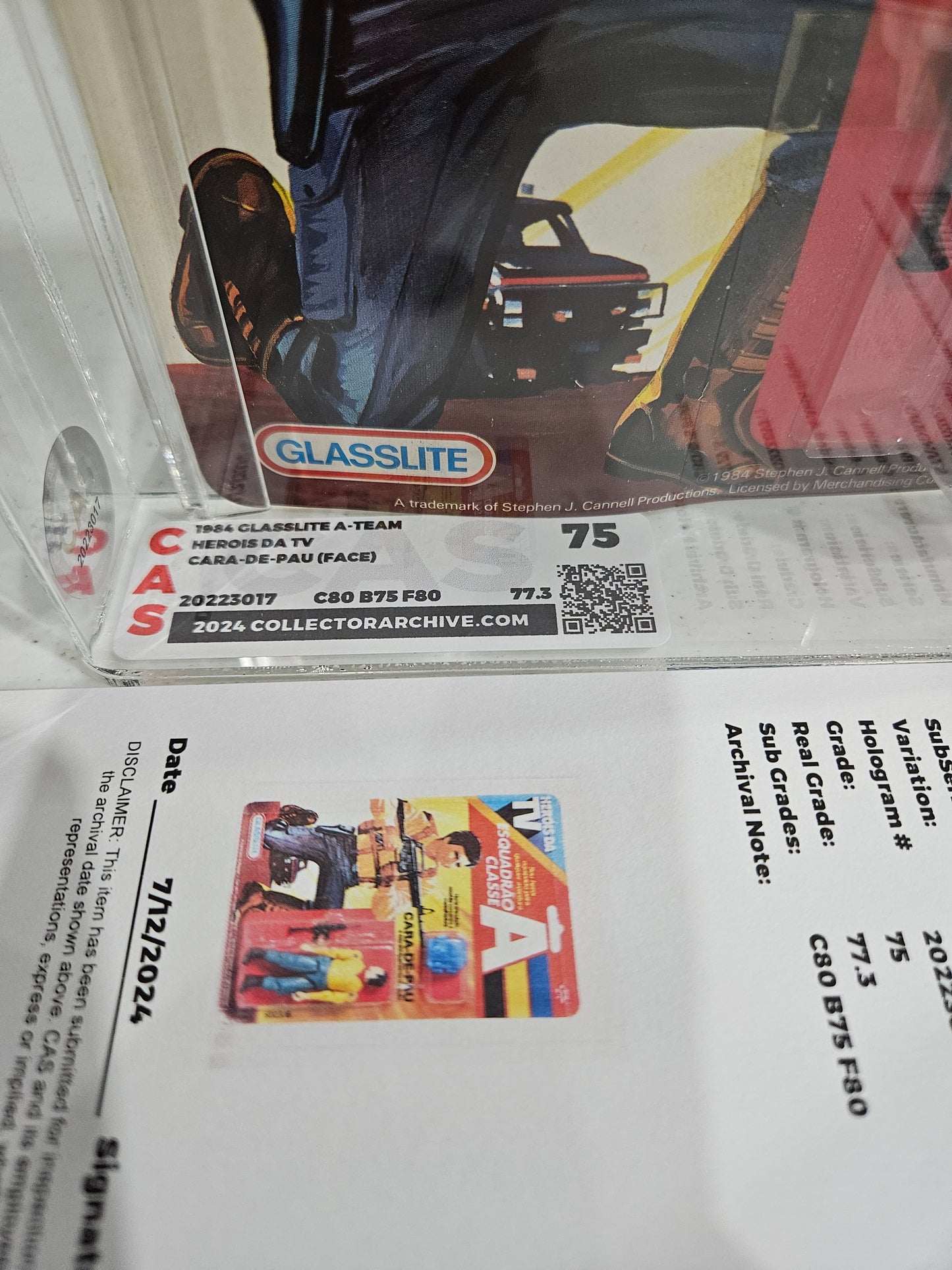 1984 Glasslite A-Team Herois Da TV Cara-De-Pau (Face) CAS 75