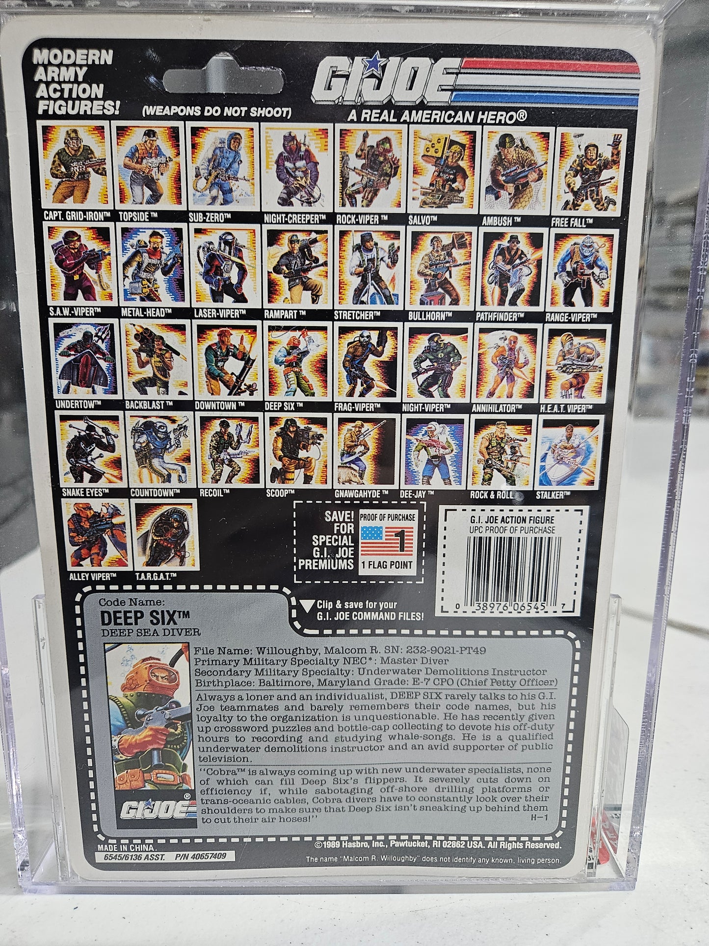 1989 Hasbro GI Joe Deep Six AFA 85 NM+