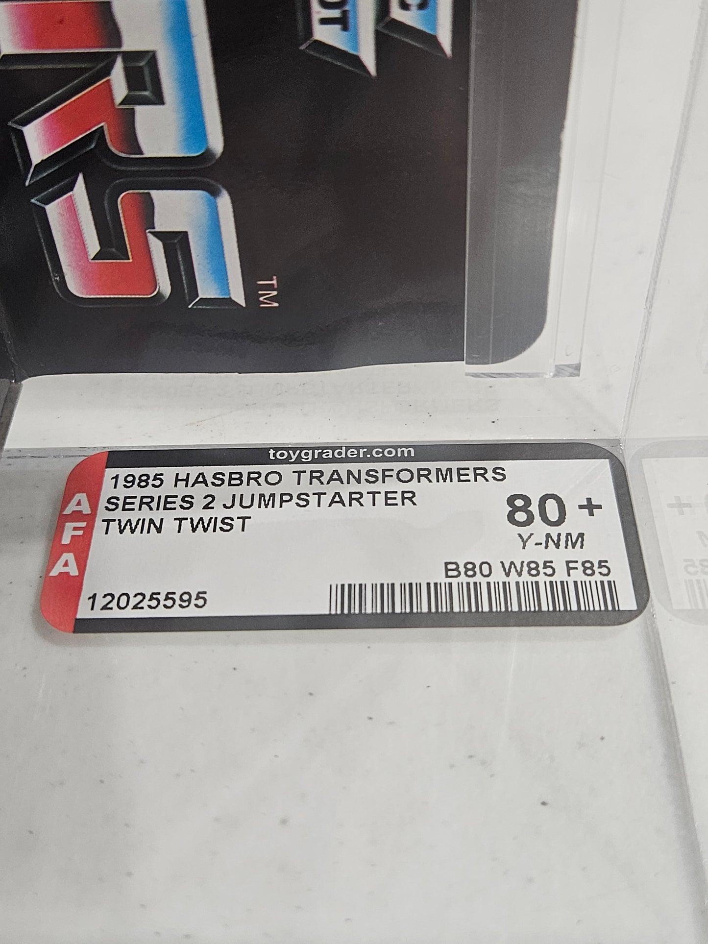 1985 Hasbro Transformers Twin Twist AFA 80+ Y-NM