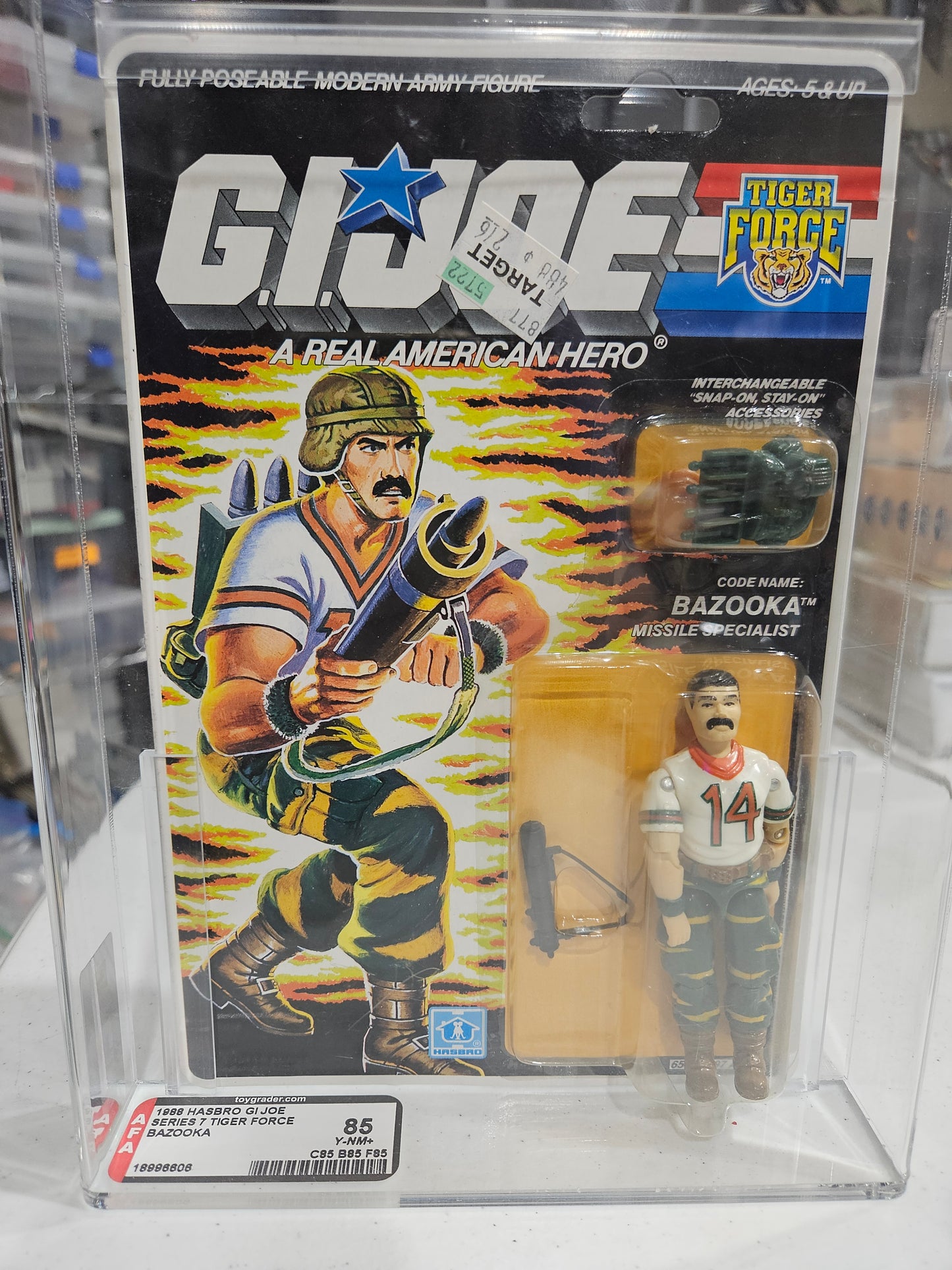 1988 Hasbro GI Joe Bazooka AFA 85 Y-NM+