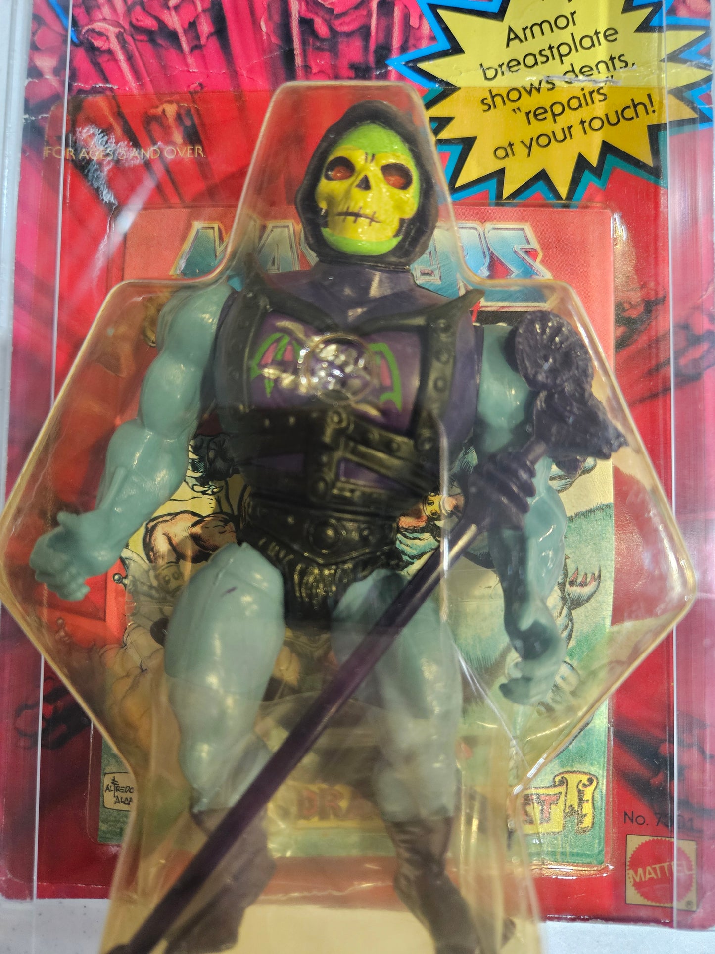 1984 Mattel MOTU Battle Armor Skeletor AFA 50 Y-VG