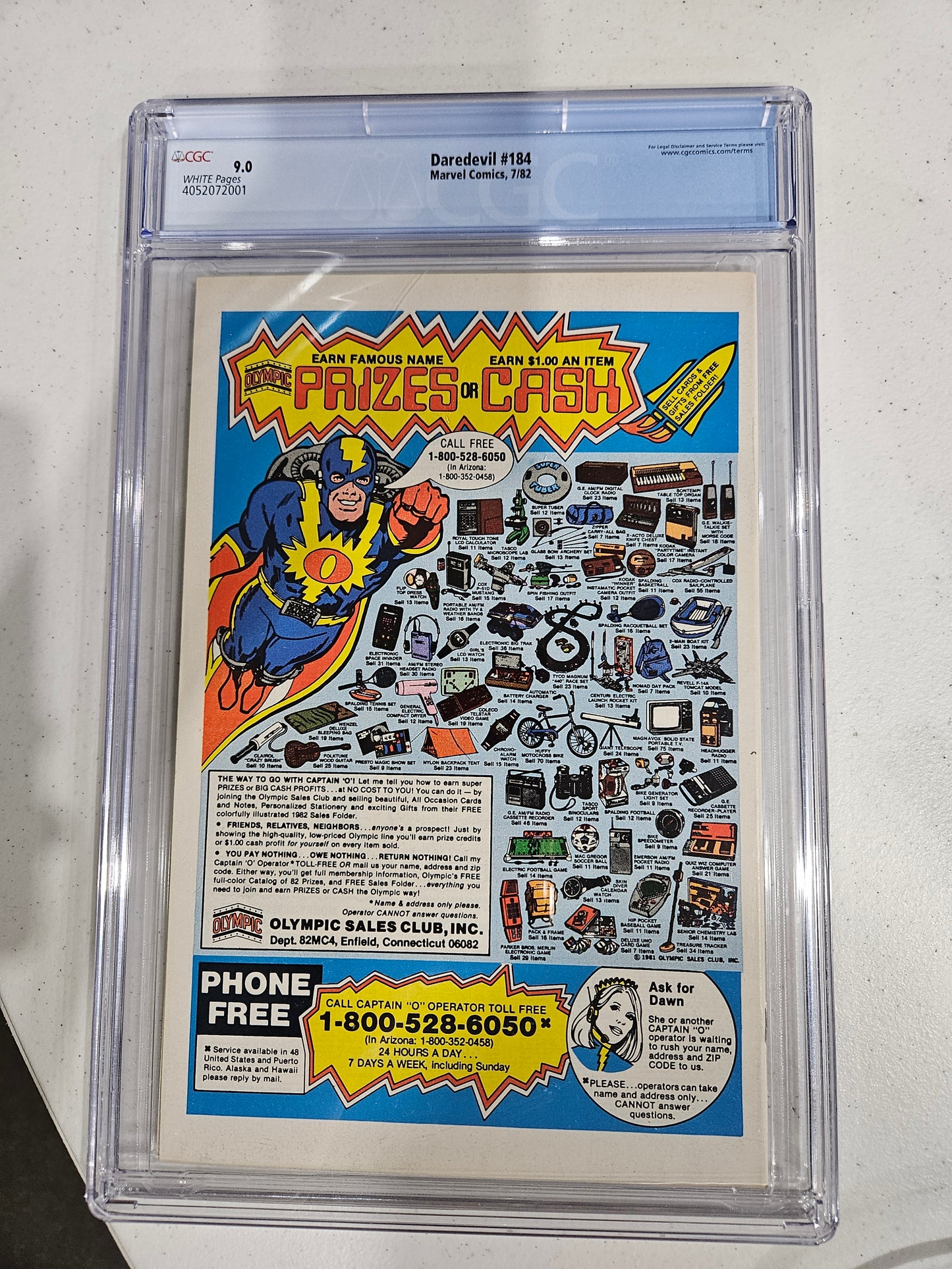 1982 Marvel Daredevil #184 CGC 9.0