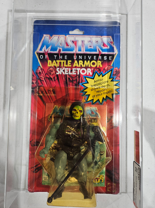 1984 Mattel MOTU Battle Armor Skeletor AFA 50 Y-VG