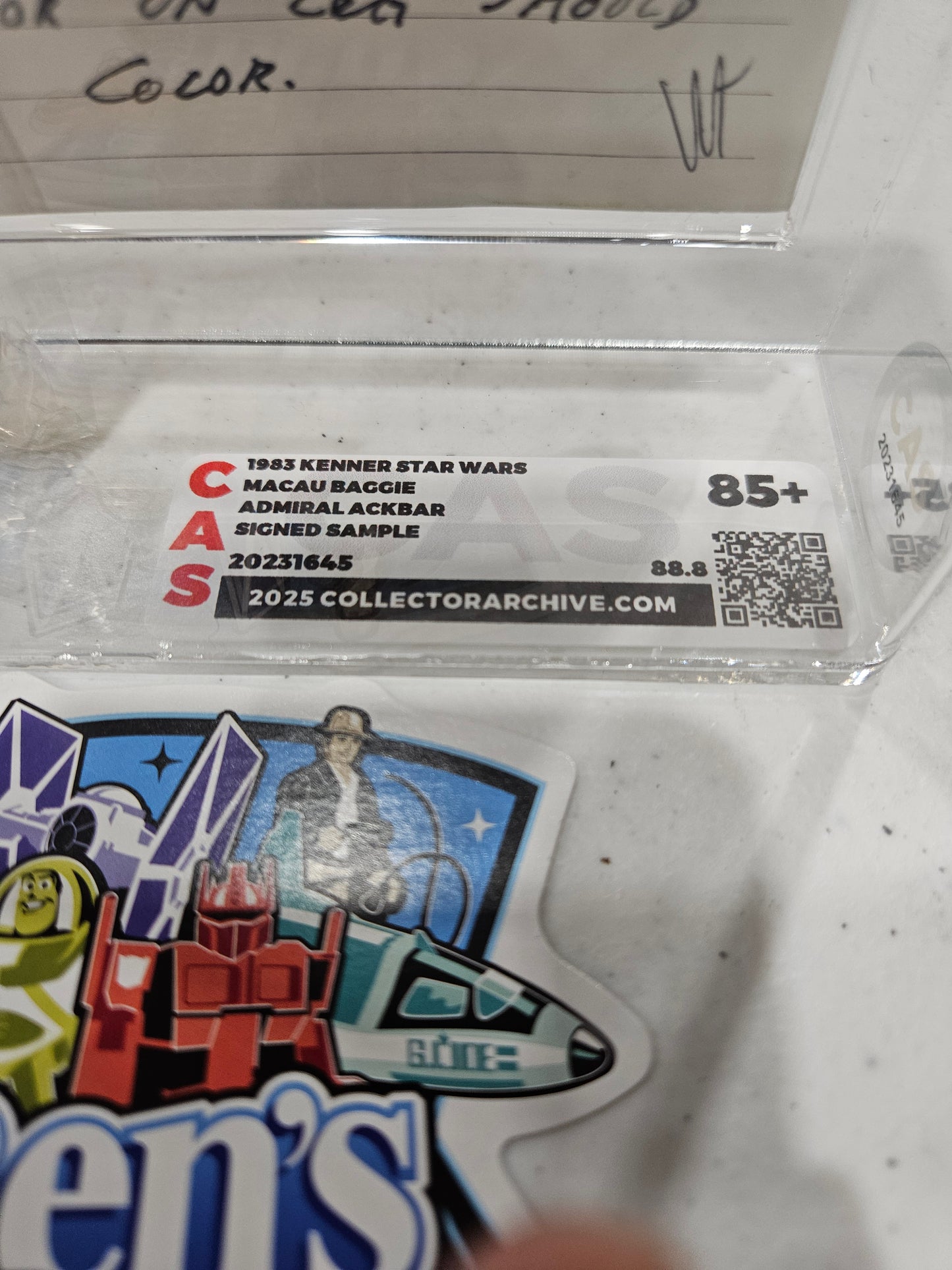 1983 Kenner Star Wars Macau Baggie Admiral Ackbar Signed Sample CAS 85+