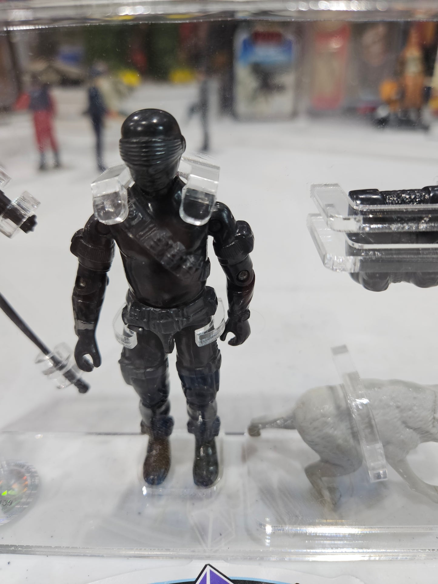 1988 Estrela GI Joe Cobra Comamdante Negro Snake Eyes CAS 75+