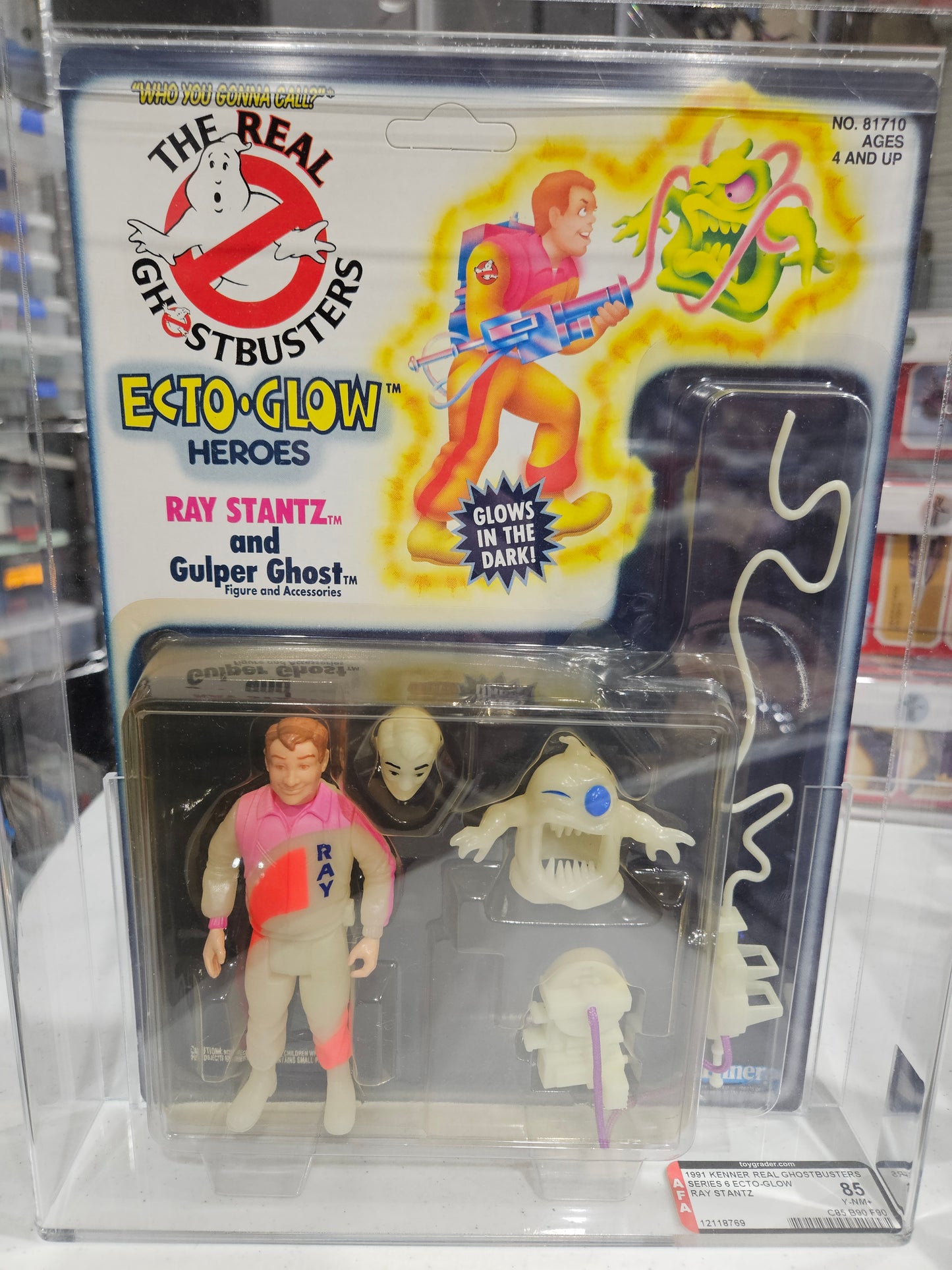1991 Kenner The Real Ghostbusters Ray Stantz Ecto-Glow AFA 85 Y-NM+