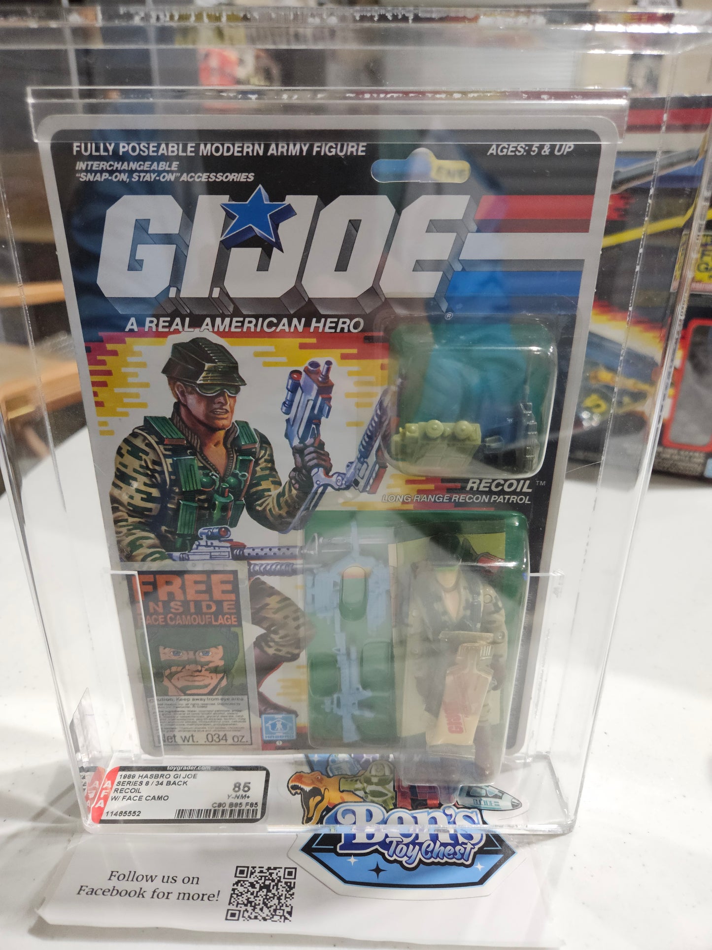 1989 Hasbro GI Joe Recoil AFA 85 Y-NM+