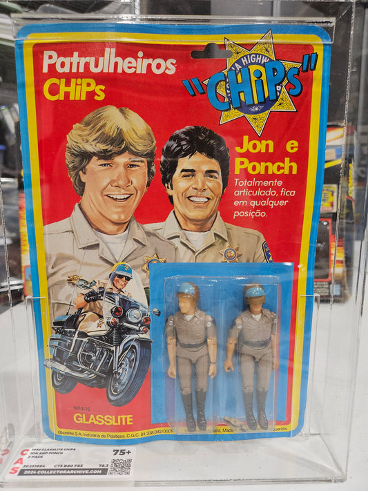 1982 Glasslite Chips Jon & Ponch CAS 75+