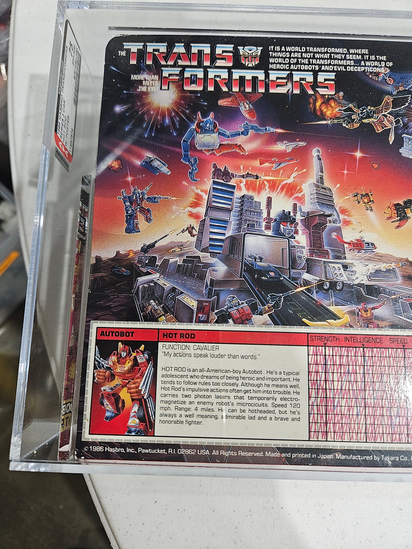 1986 Hasbro Transformers Hot Rod w Poster AFA 75 EX+/NM