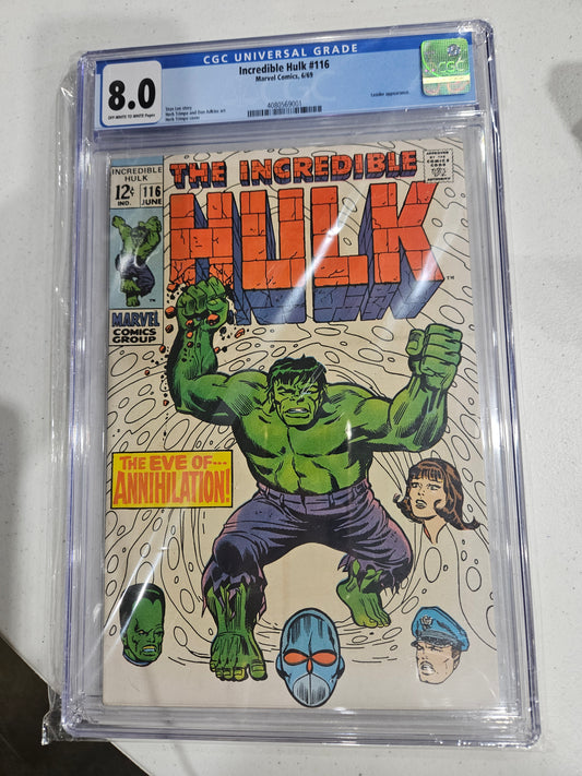 1969 Marvel The Incredible Hulk #116 CGC 8.0