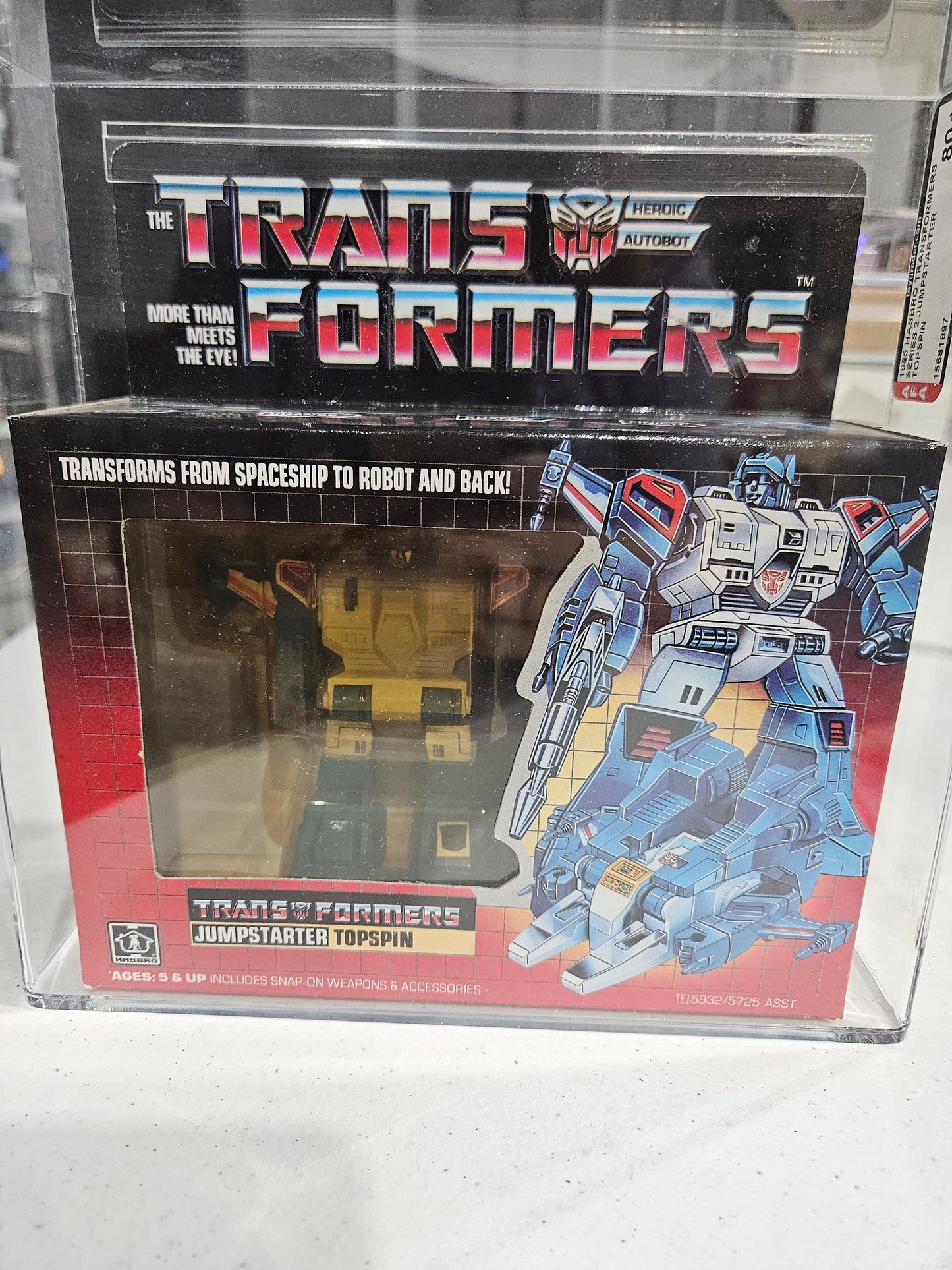 1985 Hasbro Transformers Topspin AFA 80+ Y-NM