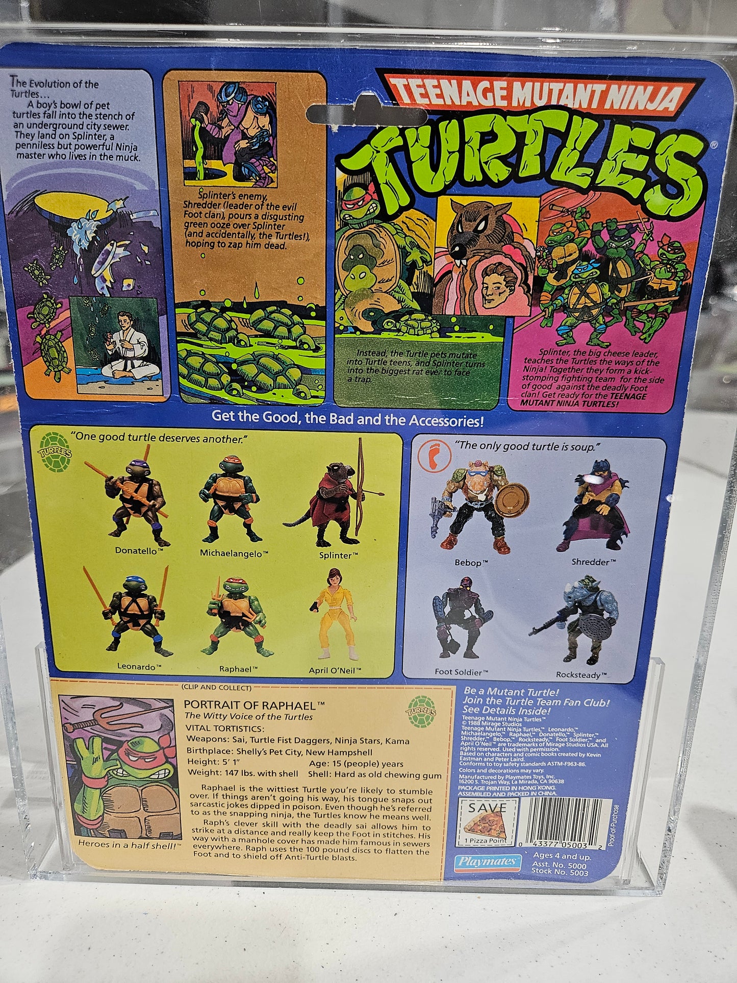 1988 Playmates TMNT Raphael AFA 80+ NM