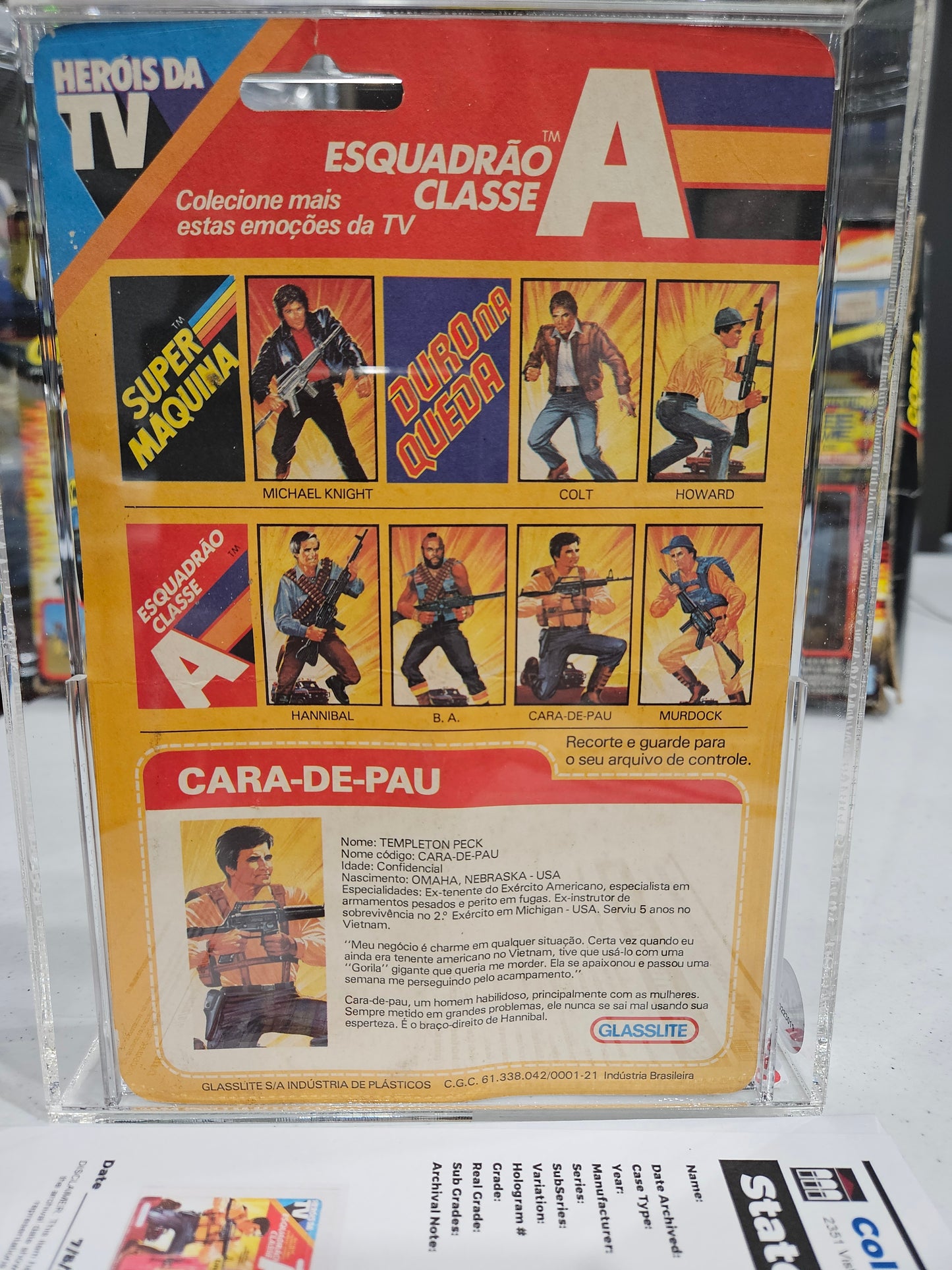 1984 Glasslite A-Team Heroise Da TV Cara-De-Pau (Face) CAS 70