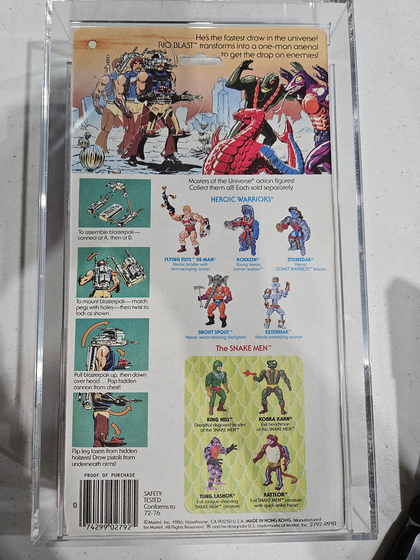 1986 Mattel MOTU Rio Blast AFA 80+ Y-NM