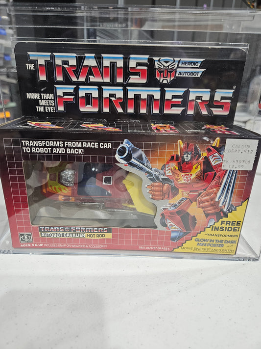 1986 Hasbro Transformers Hot Rod w Poster AFA 75 EX+/NM