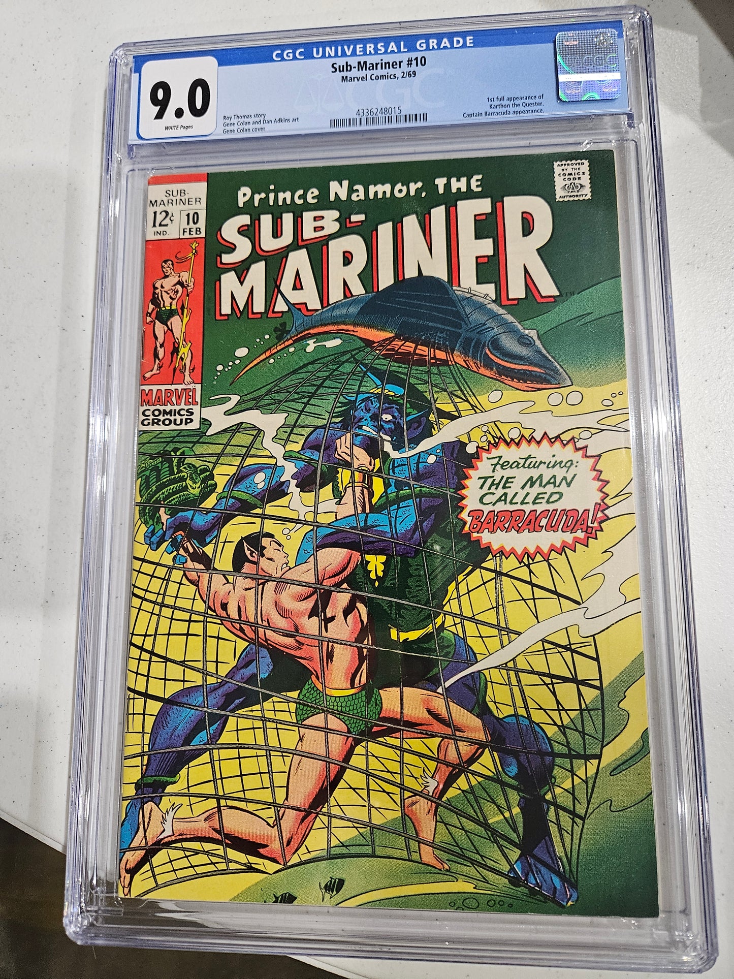 1969 Marvel Sub-Mariner #10 CGC 9.0